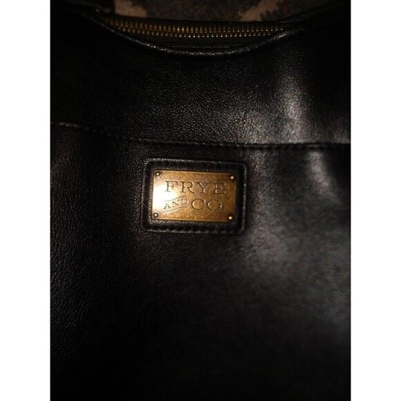 Frye & Co. Black Faux Leather Shoulder Bag W/Gold Hardware & Dual Handles - Picture 3 of 7